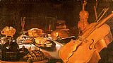 Famous Instruments Paintings - Still Life with Musical Instruments
